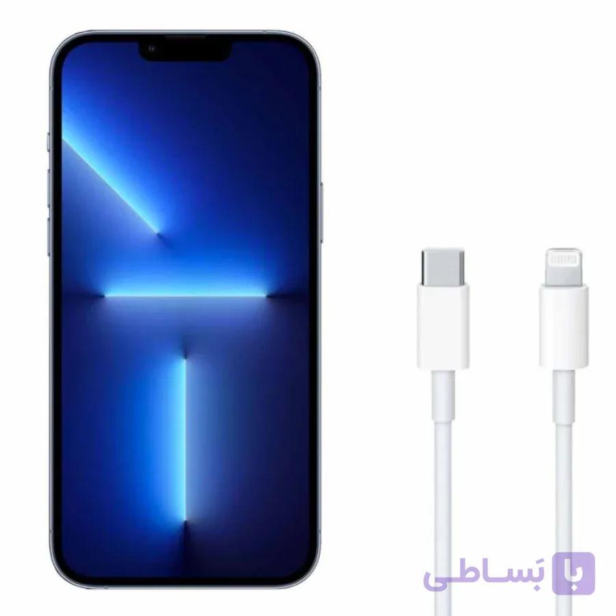 کابل شارژر اپل آیفون ۱۳ پرو مکس اصلی اپل استور گارانتی شرکتی — تصویر 1