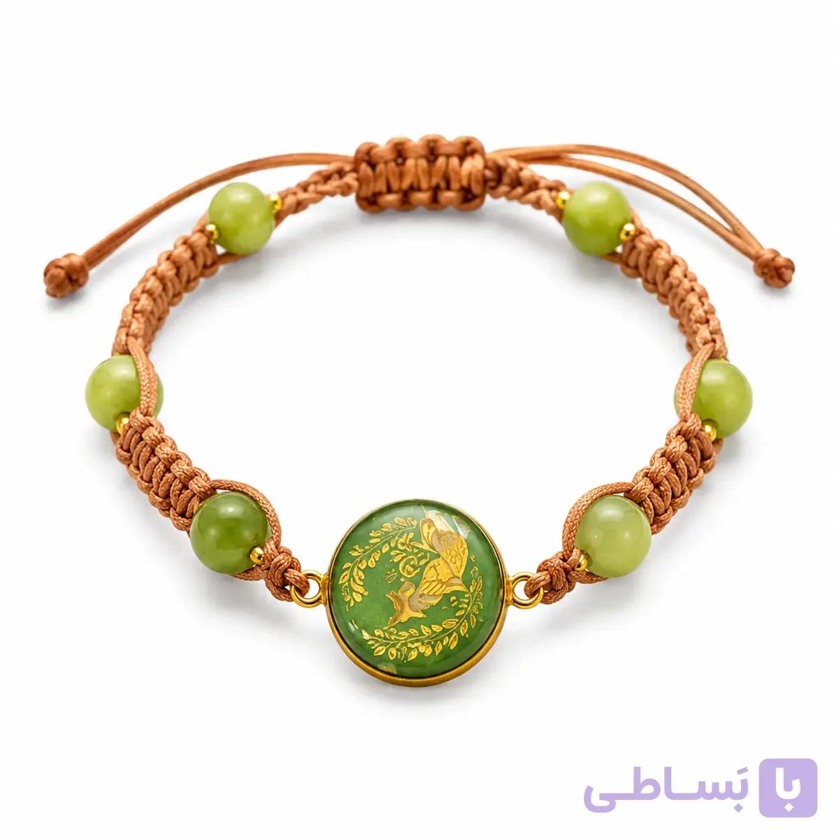 دستبند بافت سنگ سبز روبه — تصویر 1
