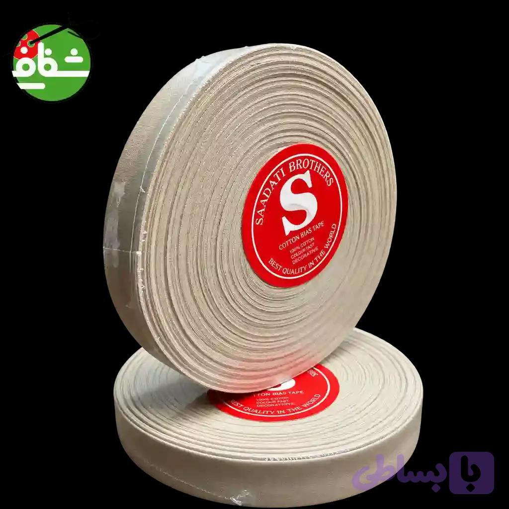 نوار اریب کتان ۲۵ یاردی کرم — تصویر 1