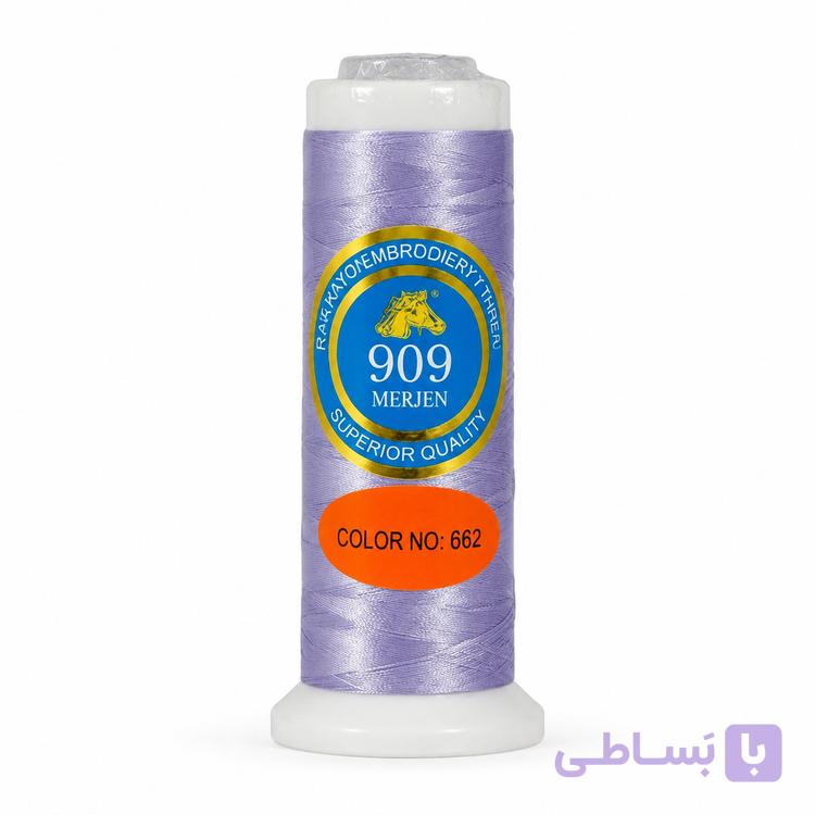نخ گلدوزی ابریشم کد 662 رنگ یاسی ملایم (Merjen 909)
