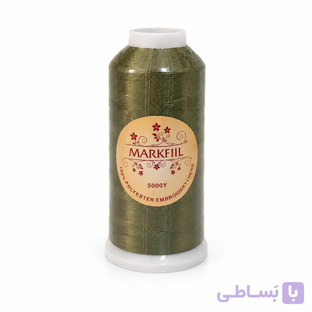 نخ گلدوزی پلی استر مارکفیل ۵۰۰۰ یارد کد ۴۵۵ رنگ سبز خاکی روشن