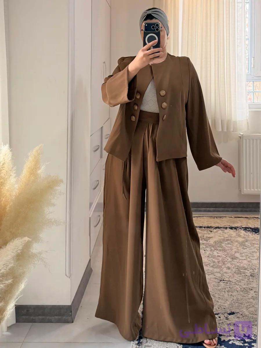 ست کت و دامن شلواری زنانه مجلسی مورگان