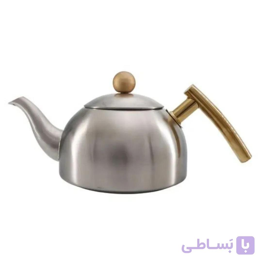 قوری نزاز NEZAZ استیل مات 1 لیتر دسته طلا کد 1300