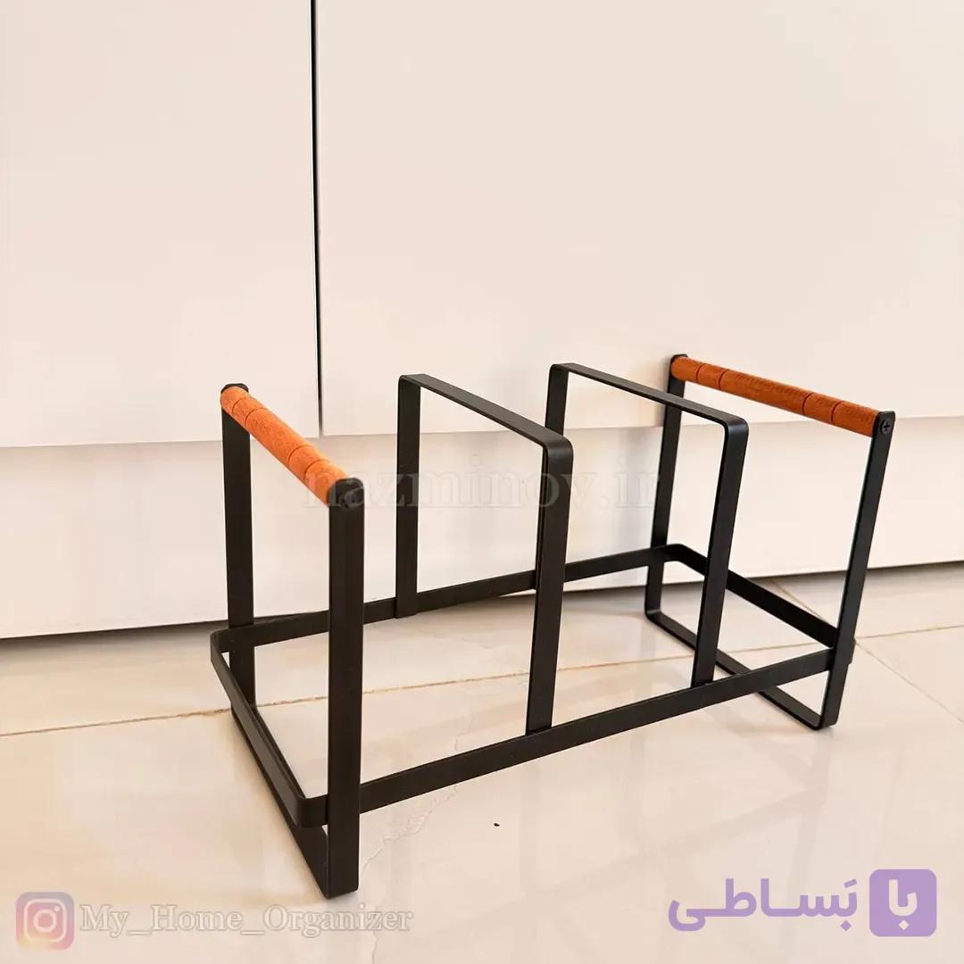 استند بشقاب کابینتی فلزی با دسته چوبی — تصویر 1