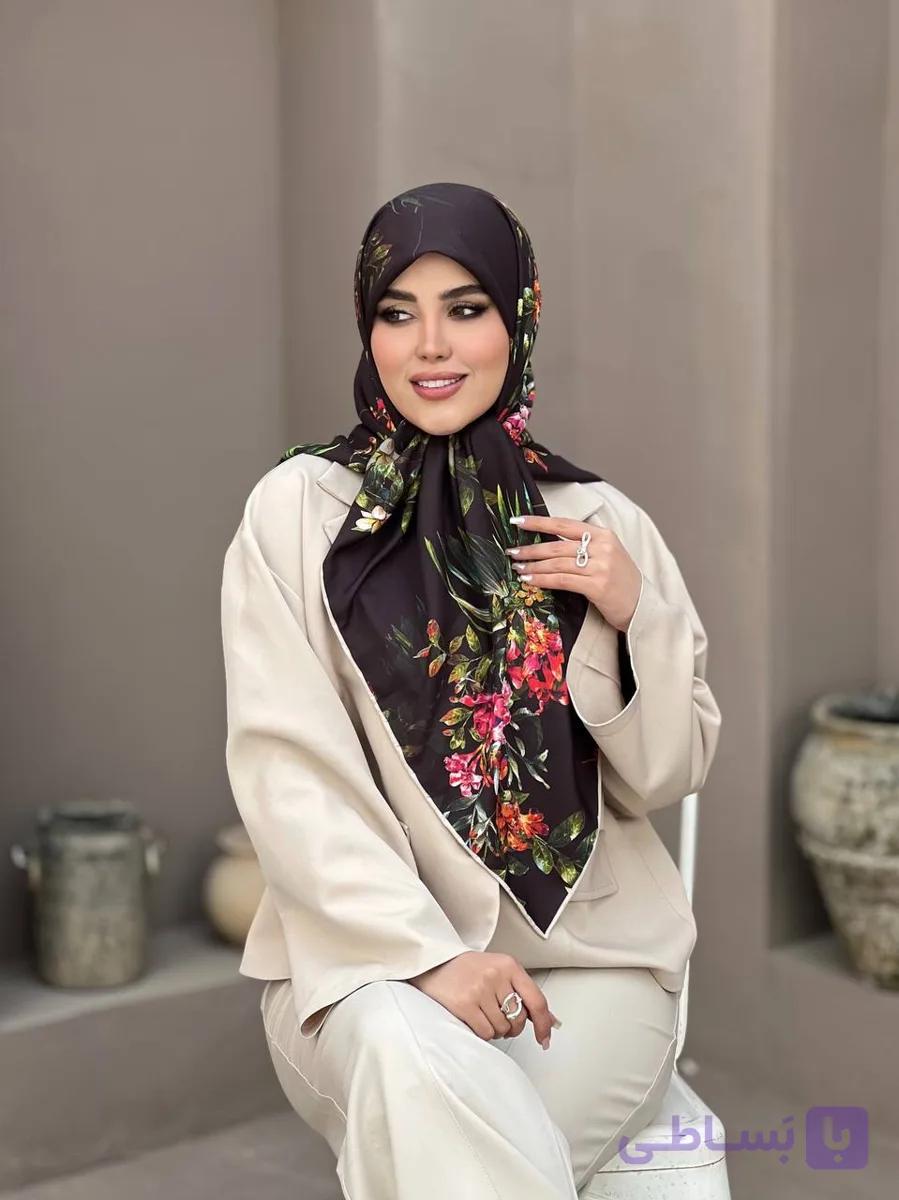 روسری ابریشم ساتن ایپک سایز 125 کد 349 — تصویر 1