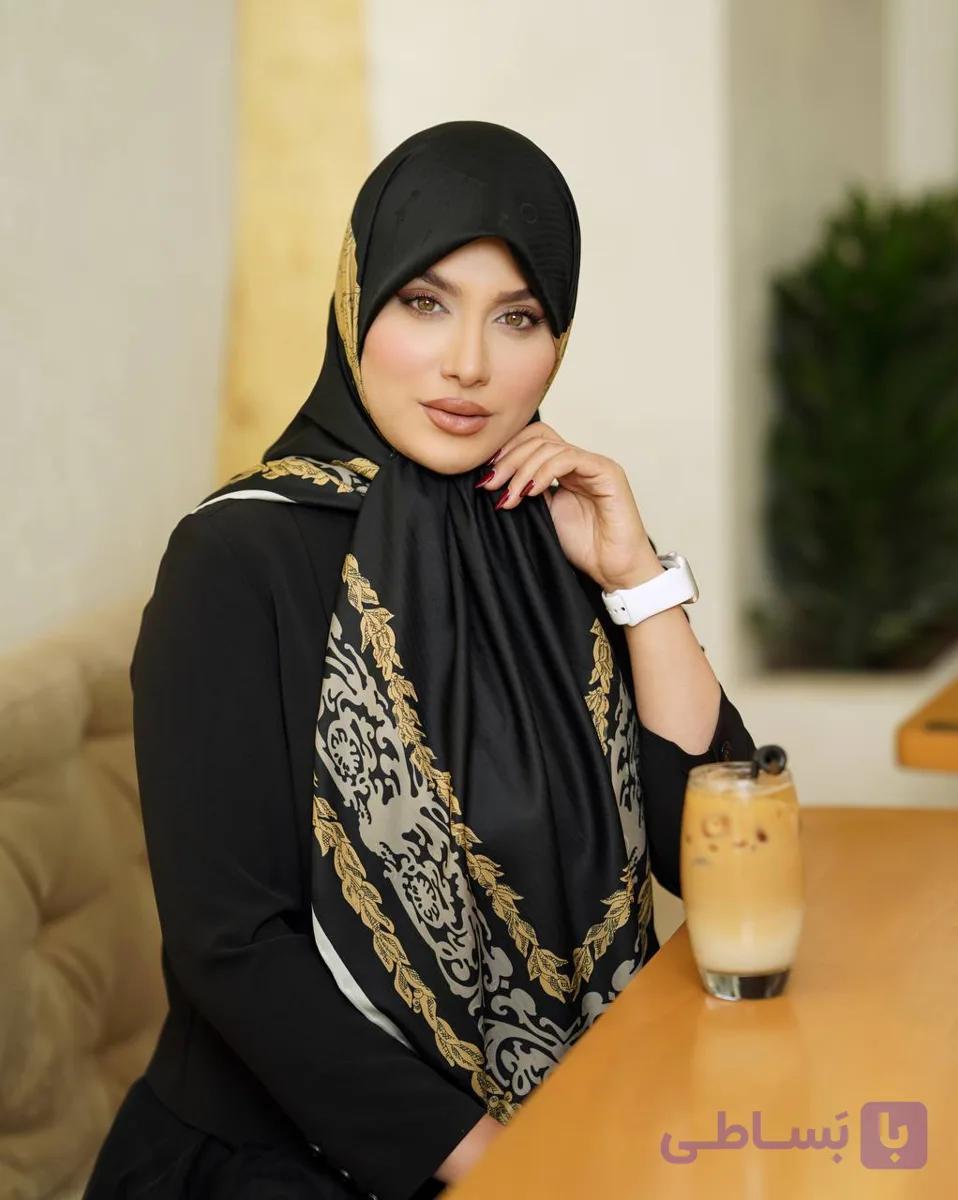 روسری ابریشم ژاکارد مجلسی برند جی ان تی سایز 130 | کد 369 — تصویر 1