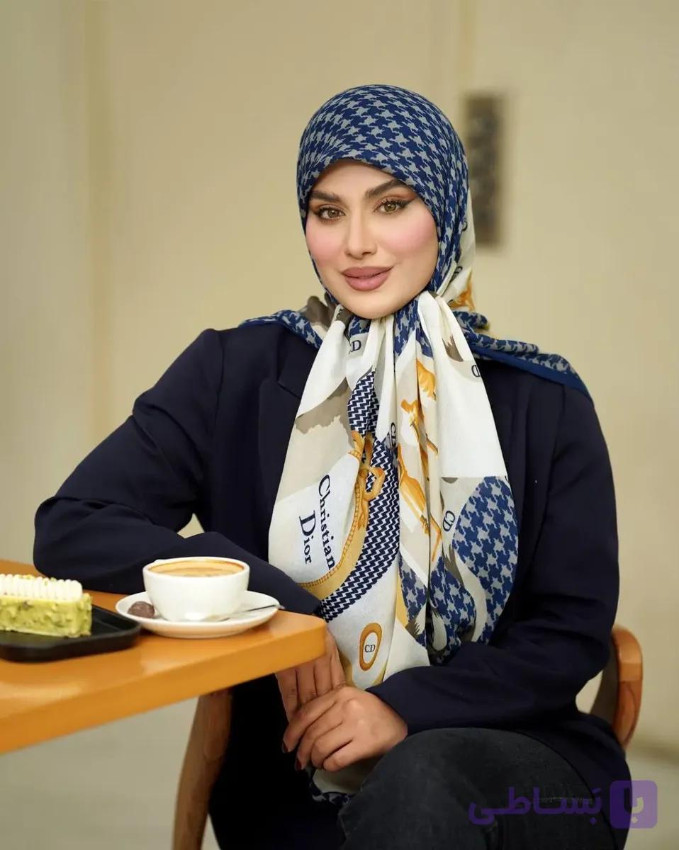 روسری نخی سیا اسکارف منگوله دار 8رنگ مختلف کد 500 — تصویر 1