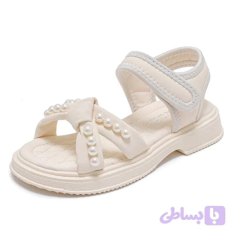 صندل بچگانه دخترانه مجلسی مروارید دار وارداتی کد N242-092 — تصویر 1