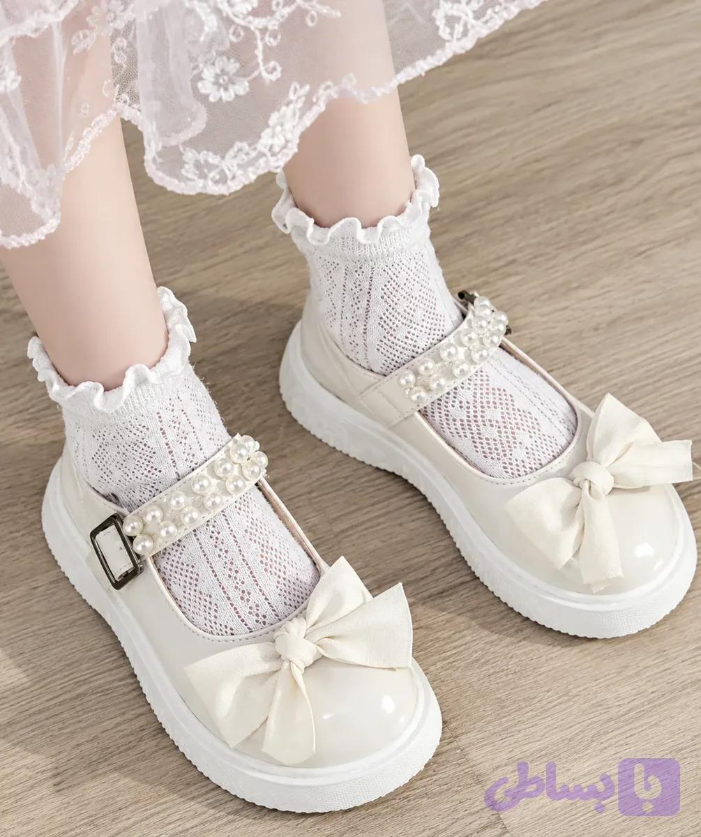 کفش بچگانه مجلسی دخترانه مرواریدی وارداتی کد N242-096 — تصویر 1