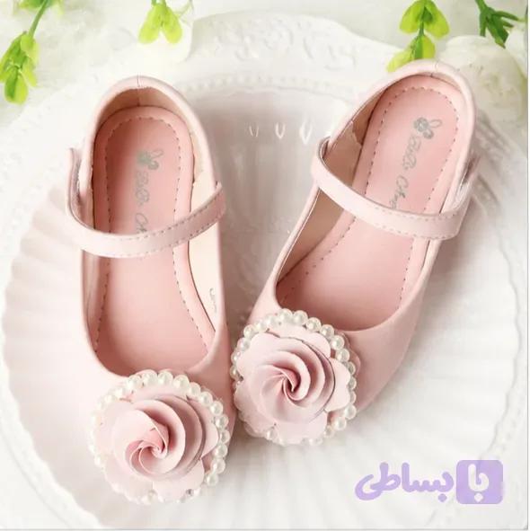 کفش بچگانه مجلسی دخترانه رز مرواریدی وارداتی کد N242-434 — تصویر 1