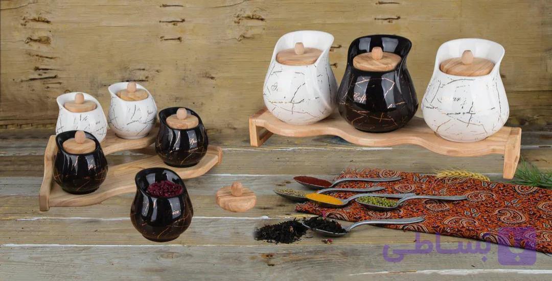سرویس پاسماوری ادویه(یقه دار ماربل آب طلا)