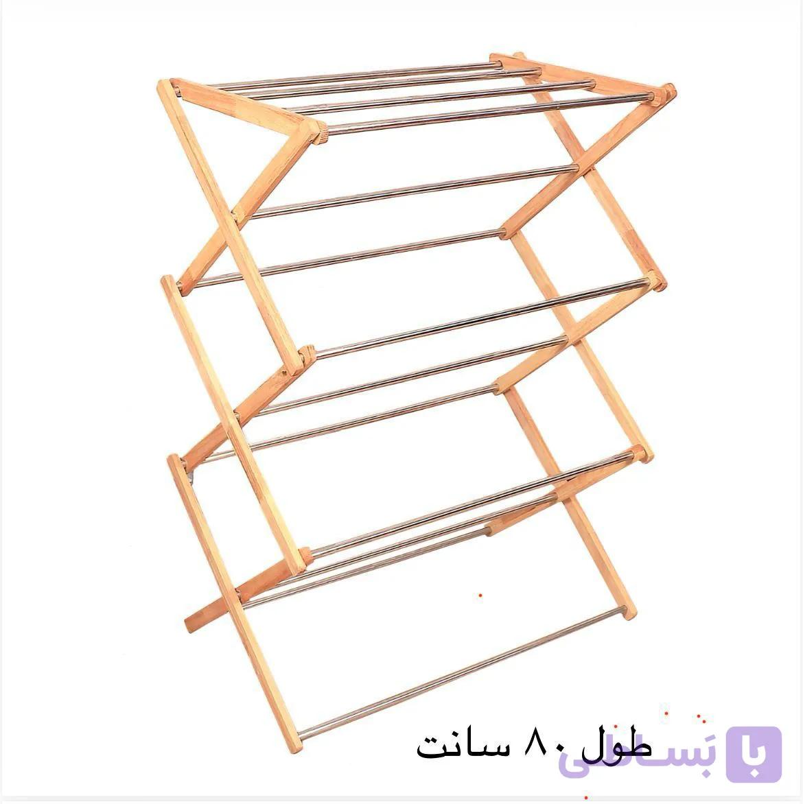بند رخت آکاردعونی تاشو چوب استیل امبیکو EMBICOکد20116