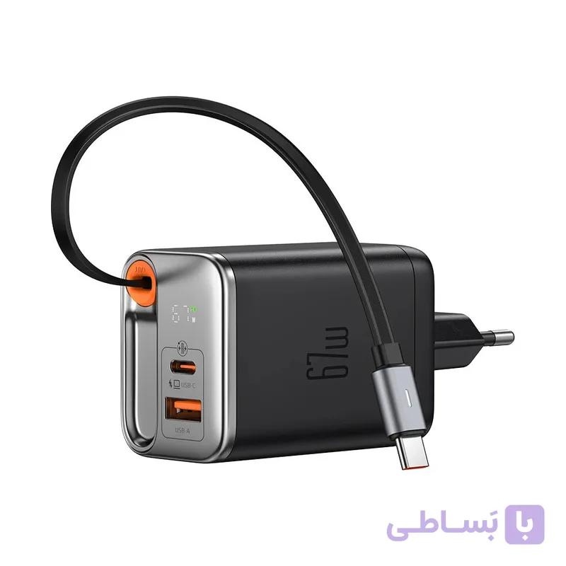 آداپتور شارژ دو پورت 67 وات نمایشگردار به همراه کابل سر خود مک‌دودو مدل CH-4100