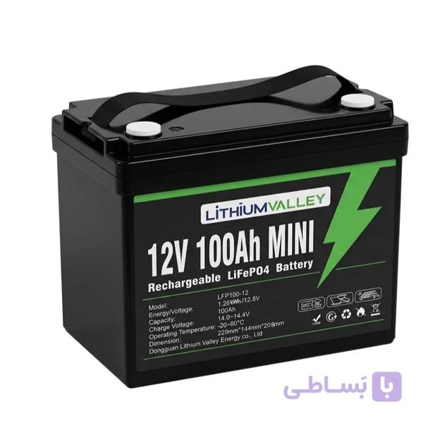 باتری 12 ولت لیتیومی 100 آمپر مدل مینی MINI