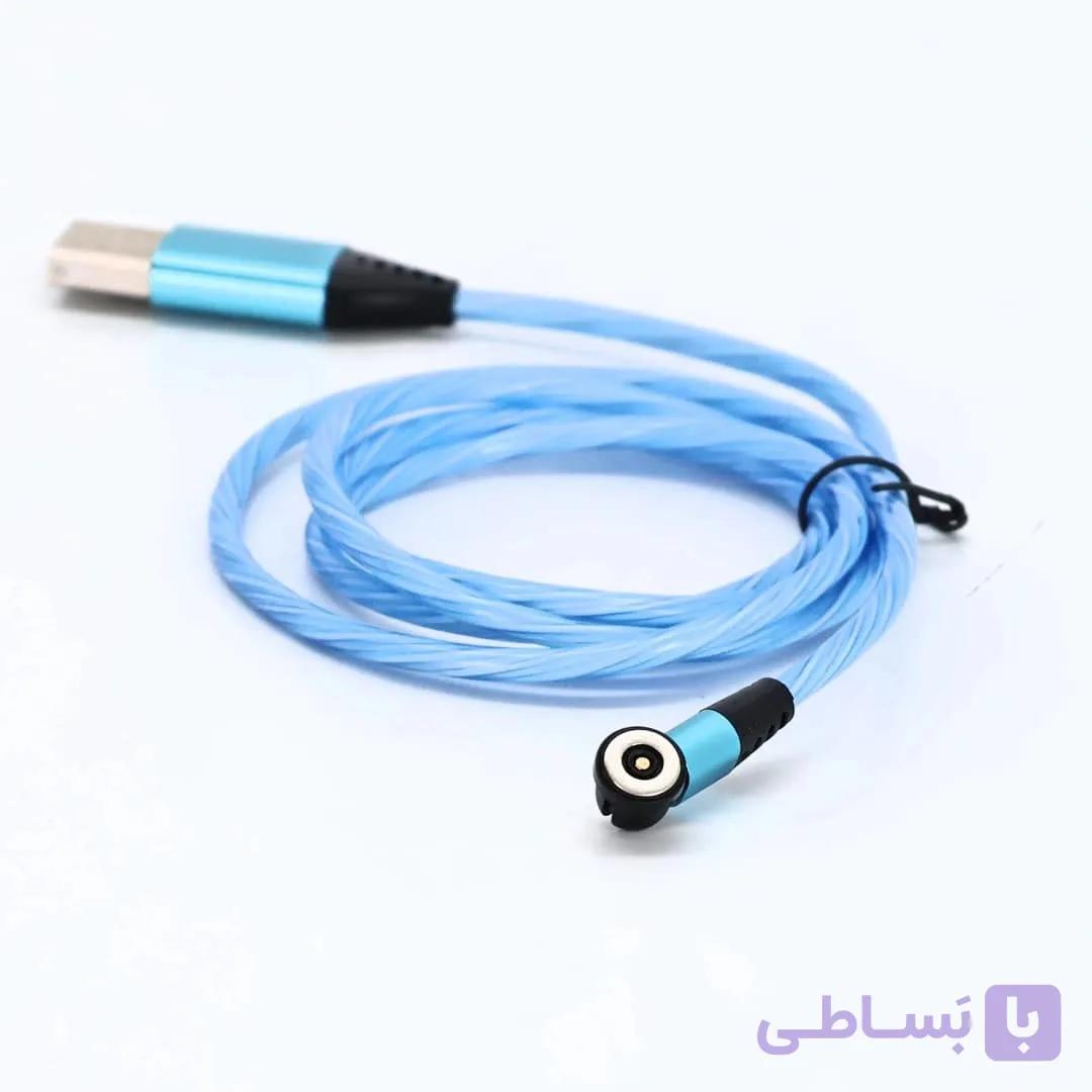 کابل شارژ مغناطیسی USB به MicroUSB Us ll لایتنینگ مدل LED برند AUFU — تصویر 1