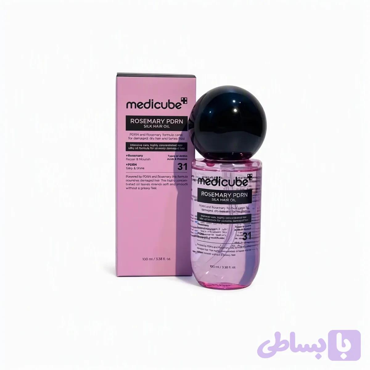 روغن مو رزماری مدیکیوبMEDICUBE ROSEMARY PDRN SILK HAIR OIL مناسب برای انواع مو حجم 100میلی لیتر — تصویر 1