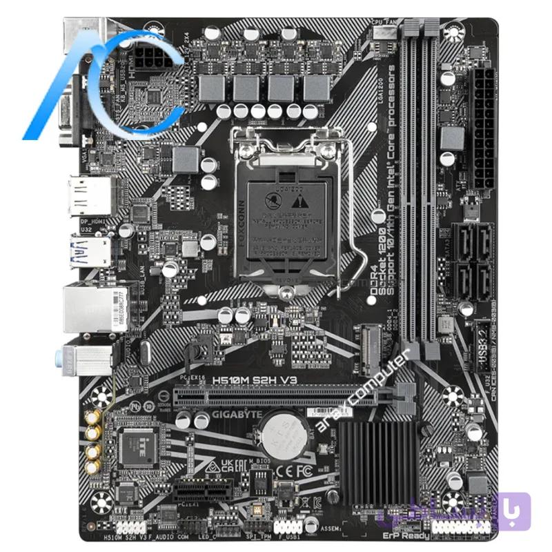 مادربرد دسته دوم گیگابایت مدل MAINBOARD USED GIGABYTE H510M S2H V3 — تصویر 1