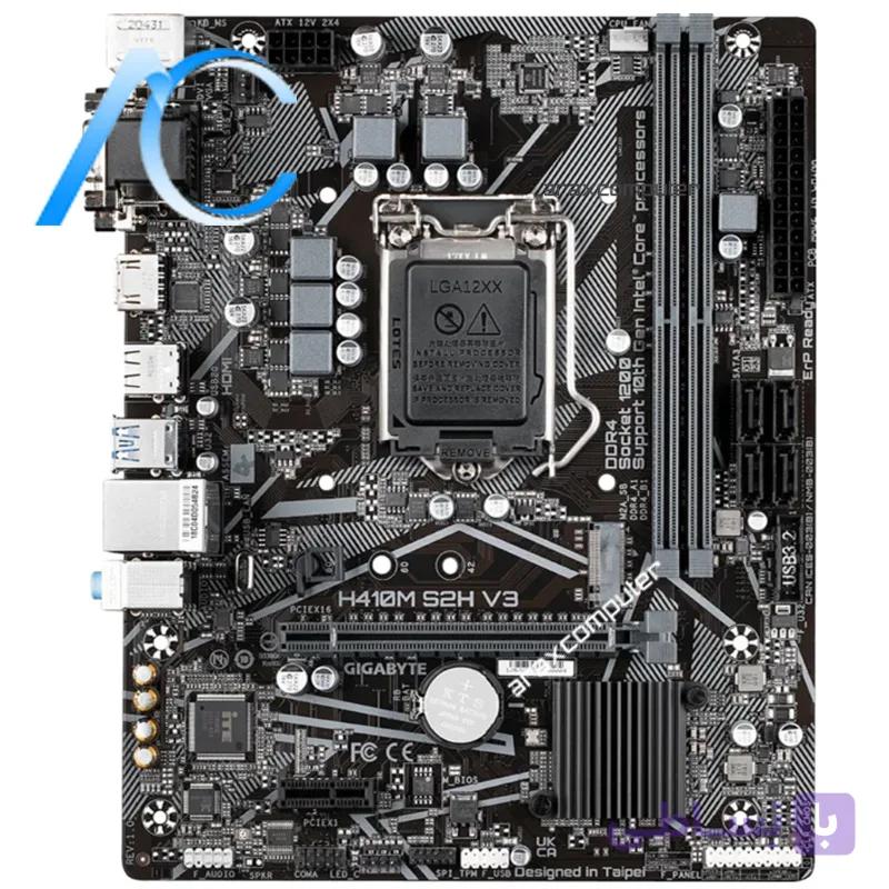 مادربرد دسته دوم گیگابایت مدل MAINBOARD USED GIGABYTE H410M-S2H V3 — تصویر 1