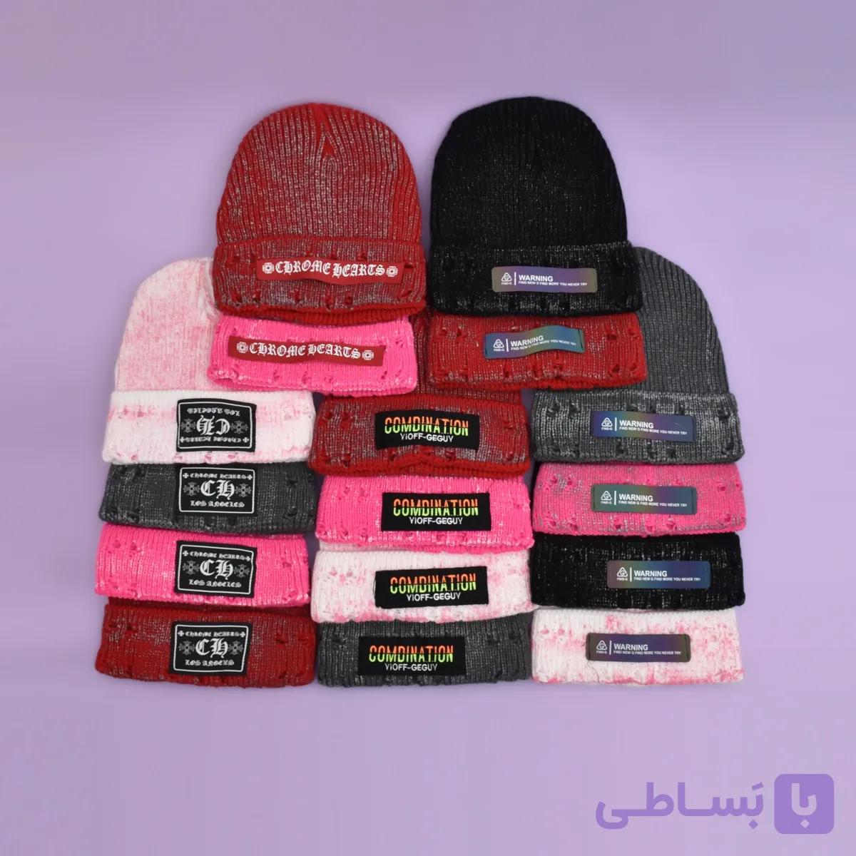 کلاه بافت زاپ دار استیکر براش کد 60 — تصویر 1