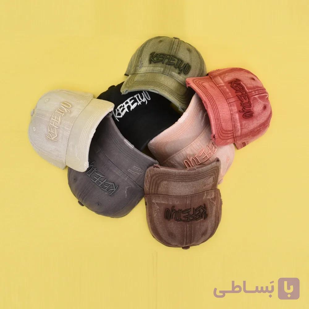 کلاه بیسبالی کتان سنگشور گلدوزی تکه دوزی اکسلنت اکسپو کد 312 — تصویر 1