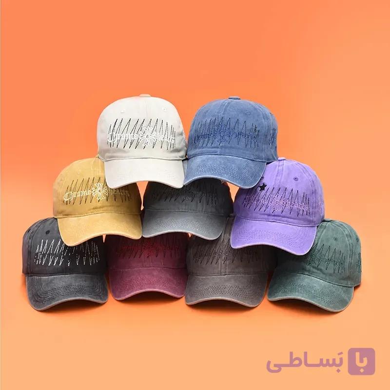 کلاه بیسبالی کتان سنگشور گلدوزی توپی کد 316 — تصویر 1