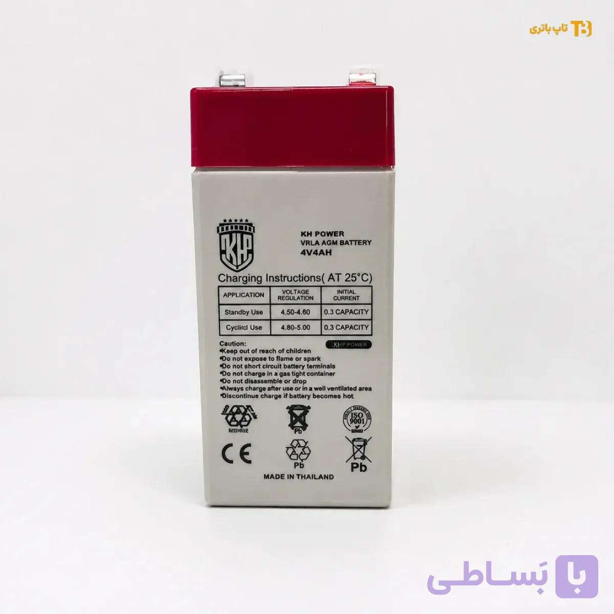 باتری ۴ ولت ۴ آمپر کی اچ پاور ساخت کشور تایلند
