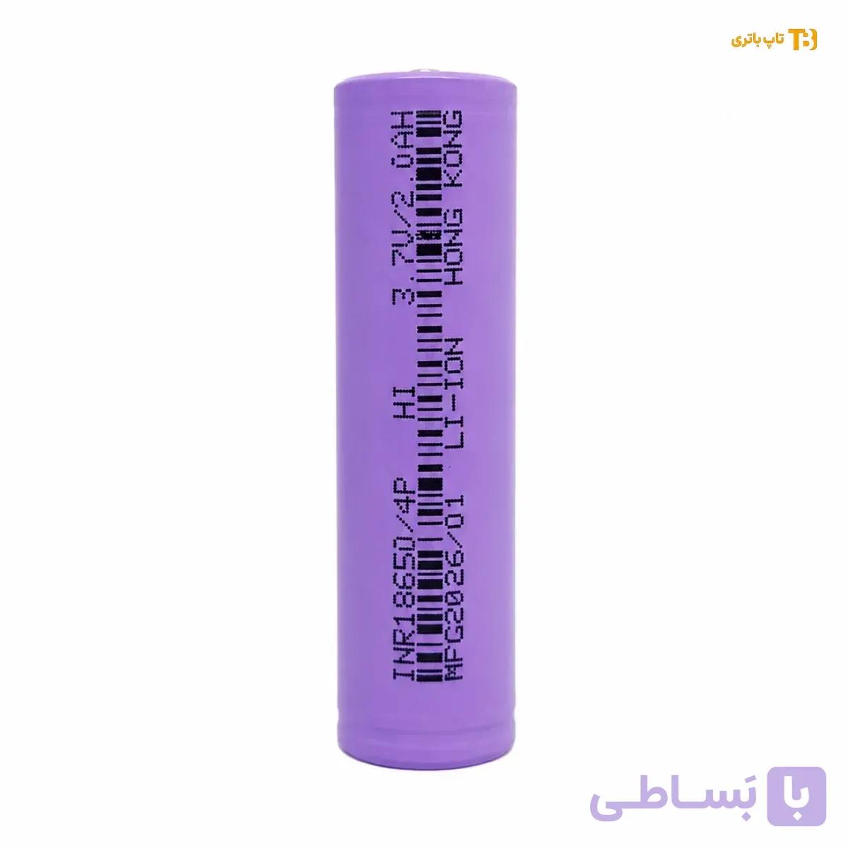 باتری قلمی 18650_4p لیتیوم یون 3.7 ولت 2آمپر