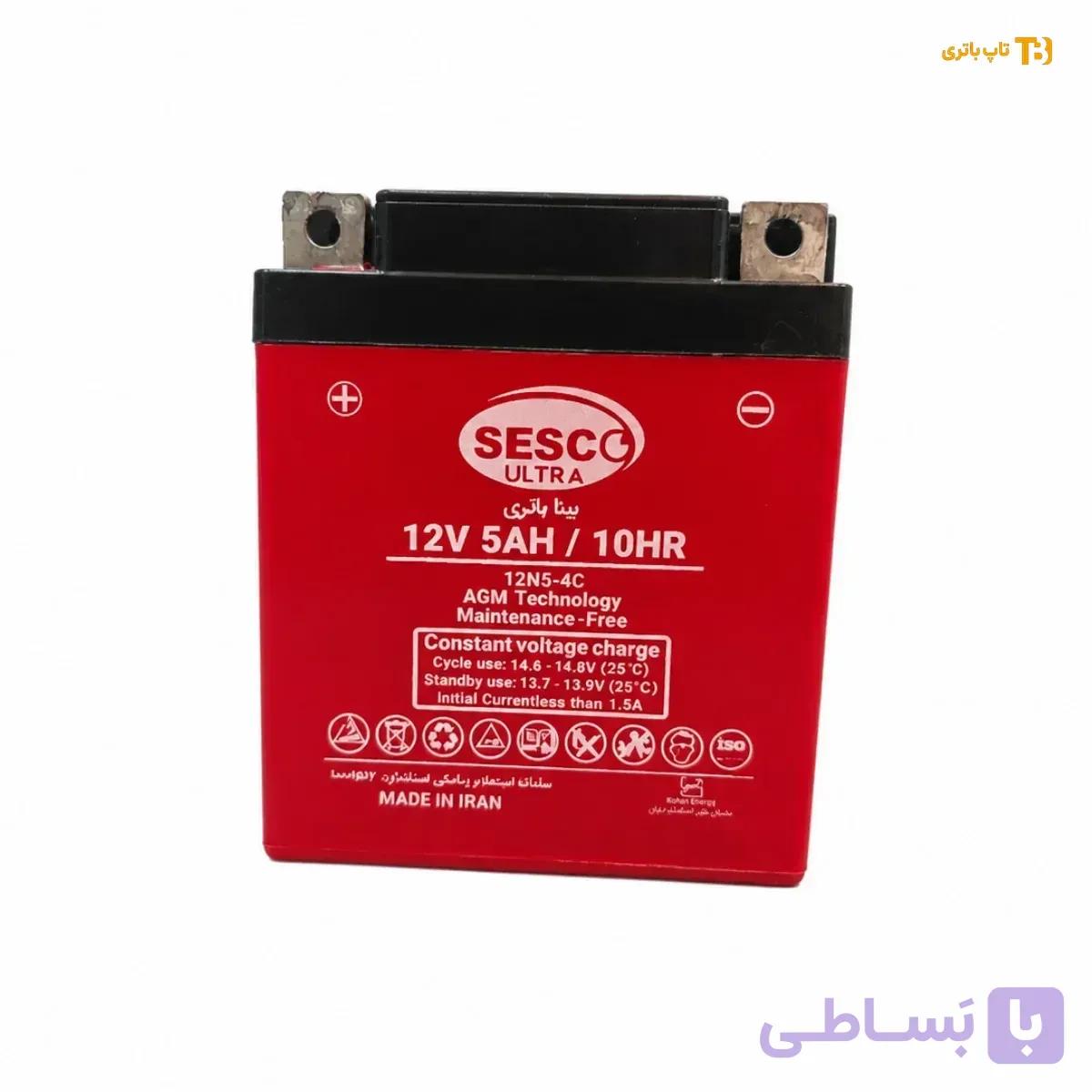 باتری موتور سیکلت ۵ آمپر هندایی  سسکو(صادراتی)2026