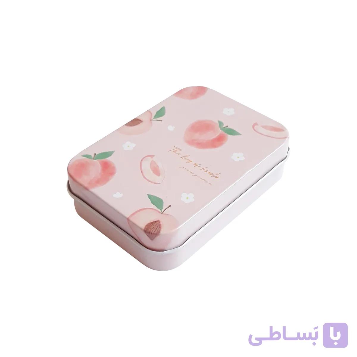 جعبه فلزی جاکارتی طرح هلو | باکس اکسسوری خط هنر ✨ — تصویر 1