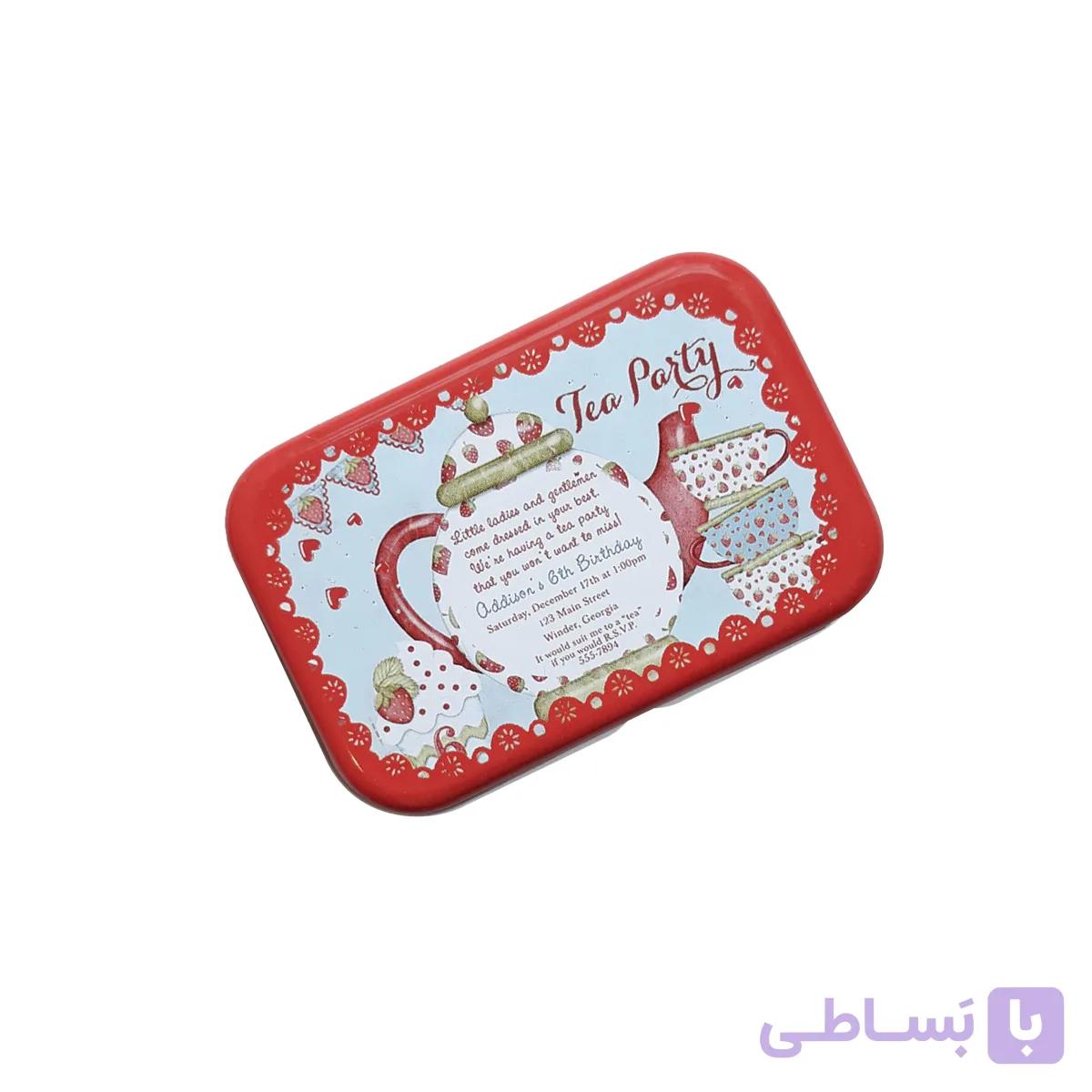 قوطی فلزی جا آدامسی طرح قوری و فنجان کد G006 — تصویر 1
