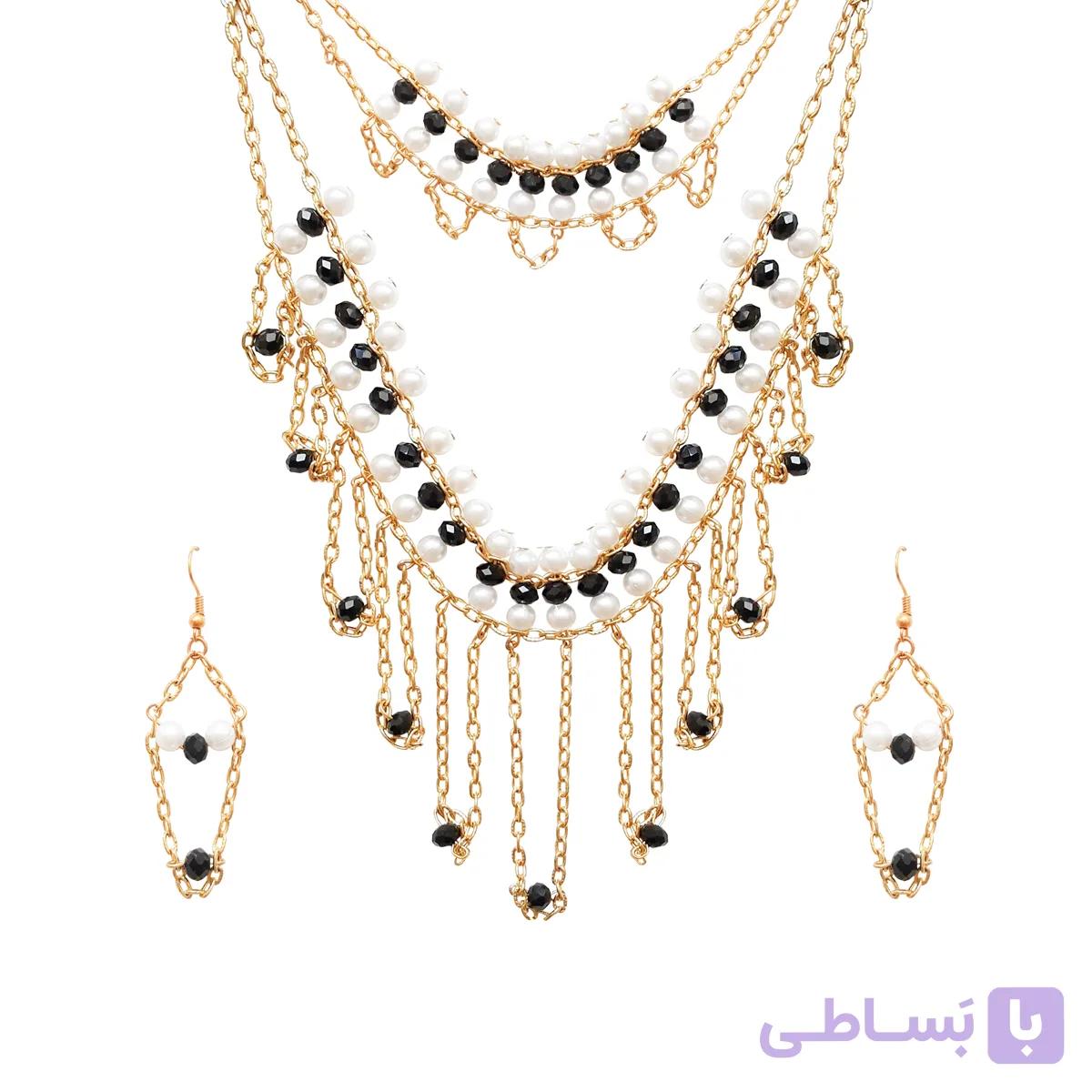 نیم ست سنتی طرح سوینا | ظرافت کریستال و مروارید — تصویر 1