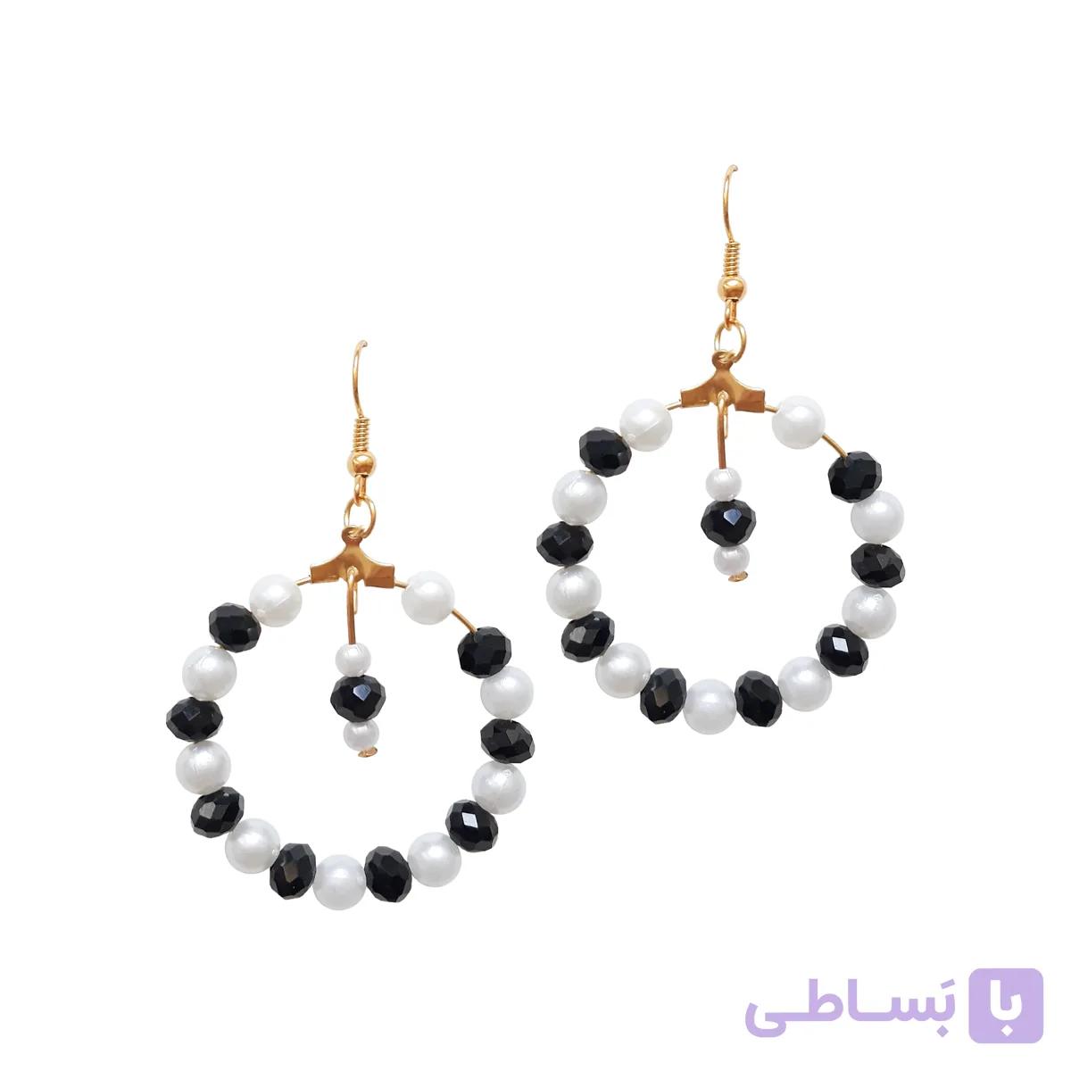 گوشواره حلقه‌ای طرح سایه روشن | اکسسوری دست‌ساز خط هنر