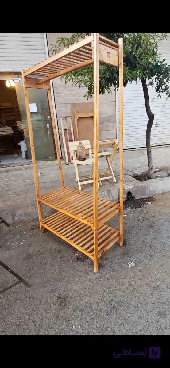 رگال لباس چوبی روسین مدل ۲طبقه