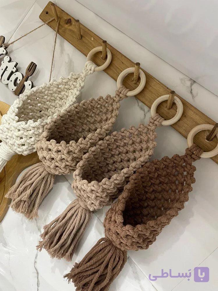 اویز مکرومه رنگ سفید