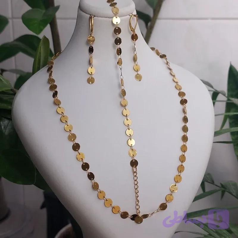 سرویس بدلیجات زنانه استیل طرح سکه ای — تصویر 1