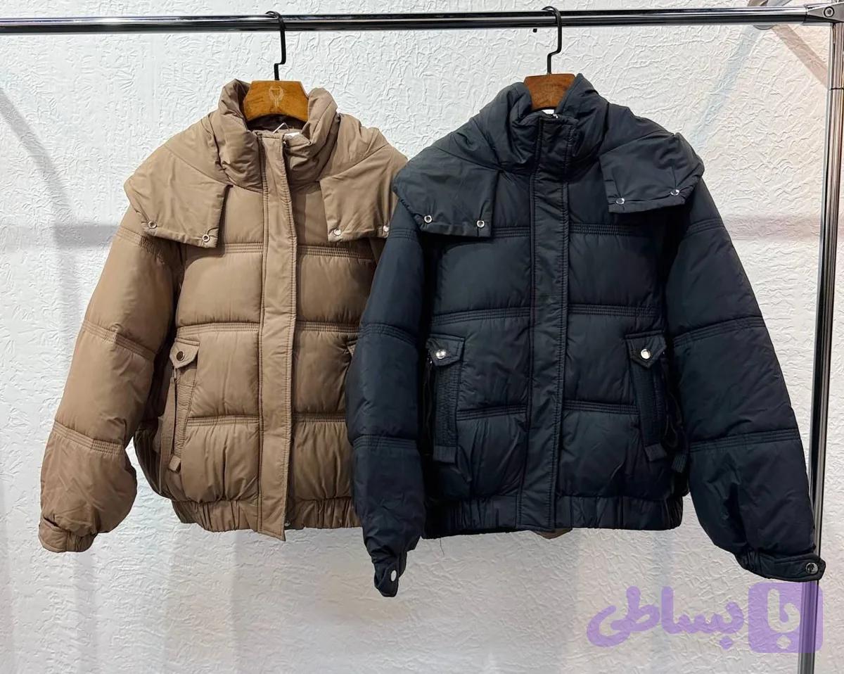 کاپشن کلاه دار پایین کش دار دخترانه و زنانه کد9886h0607 — تصویر 1