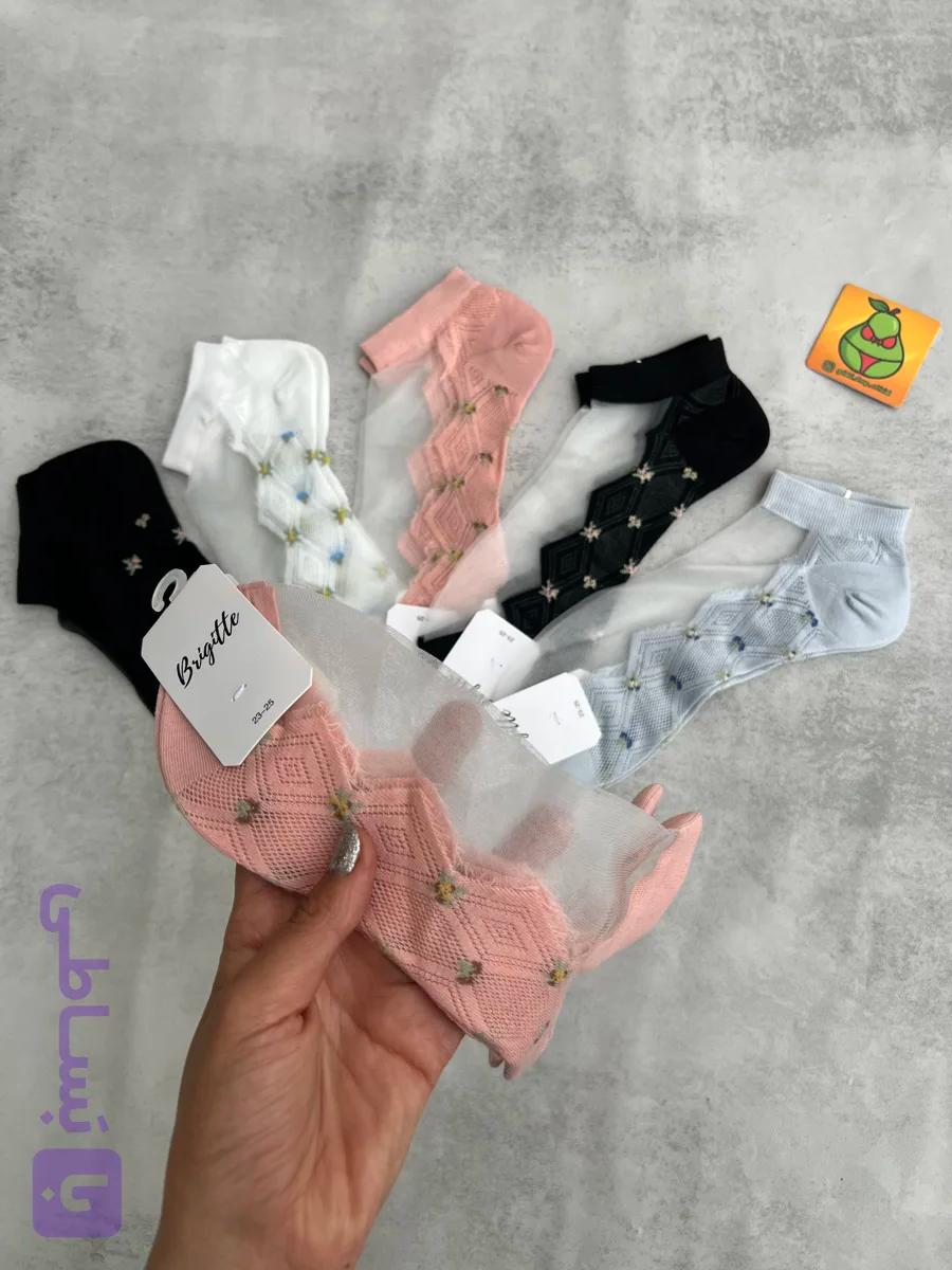 جوراب کفی دار کریستالی