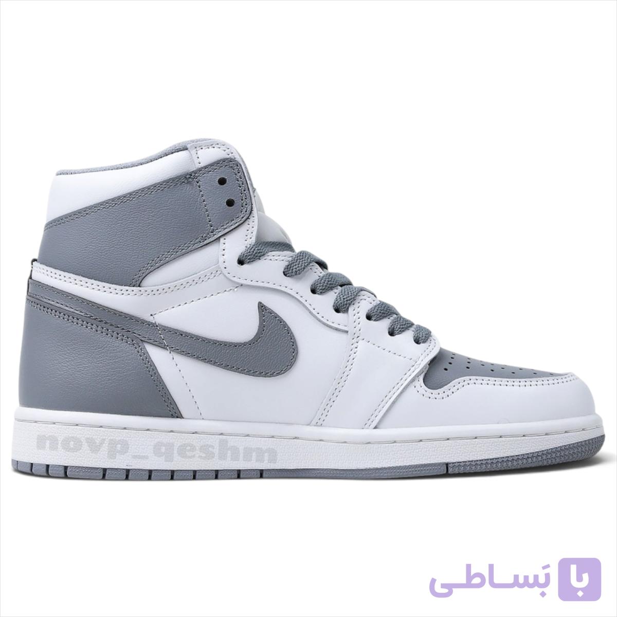کفش کتونی نایک ایر جردن 1 ساقدار استیل طوسی سفید ‘Nike Air Jordan 1 Retro High OG ‘Stealth — تصویر 1