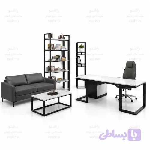 میز مدیریتی دو طرف ال – تولید در ابعاد و رنگ دلخواه مشتری — تصویر 1