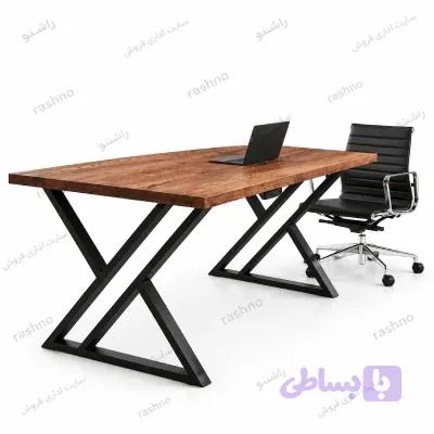 و قیمت میز مدیریت اداری ساده پایه فلزی — تصویر 1