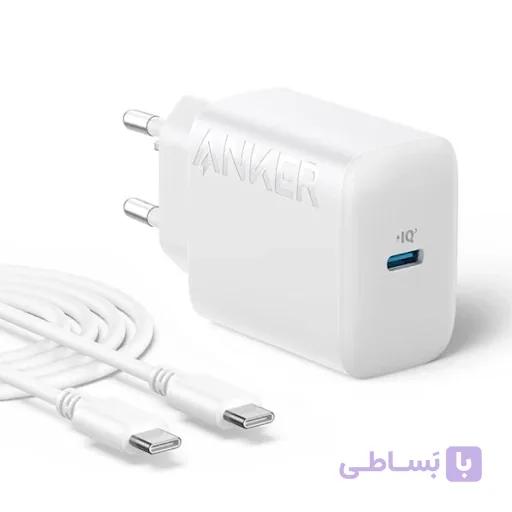 شارژر دیواری 20 وات انکر Anker B2347 دوپین به همراه کابل — تصویر 1