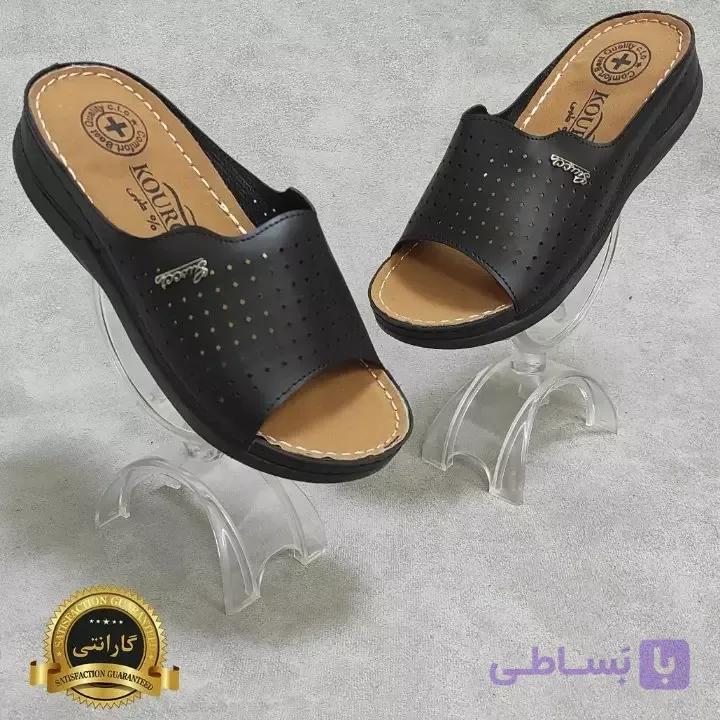 دمپایی طبی زنانه رویه چرم خارجی مدل kanoفوق العاده سبک PAM