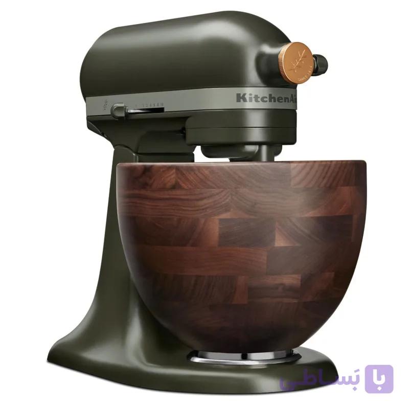 همزن کیچن اید کاسه چوبی گردو (everGreen) مدل Kitchen Aid Artisan 5KSM180WSEEG — تصویر 1