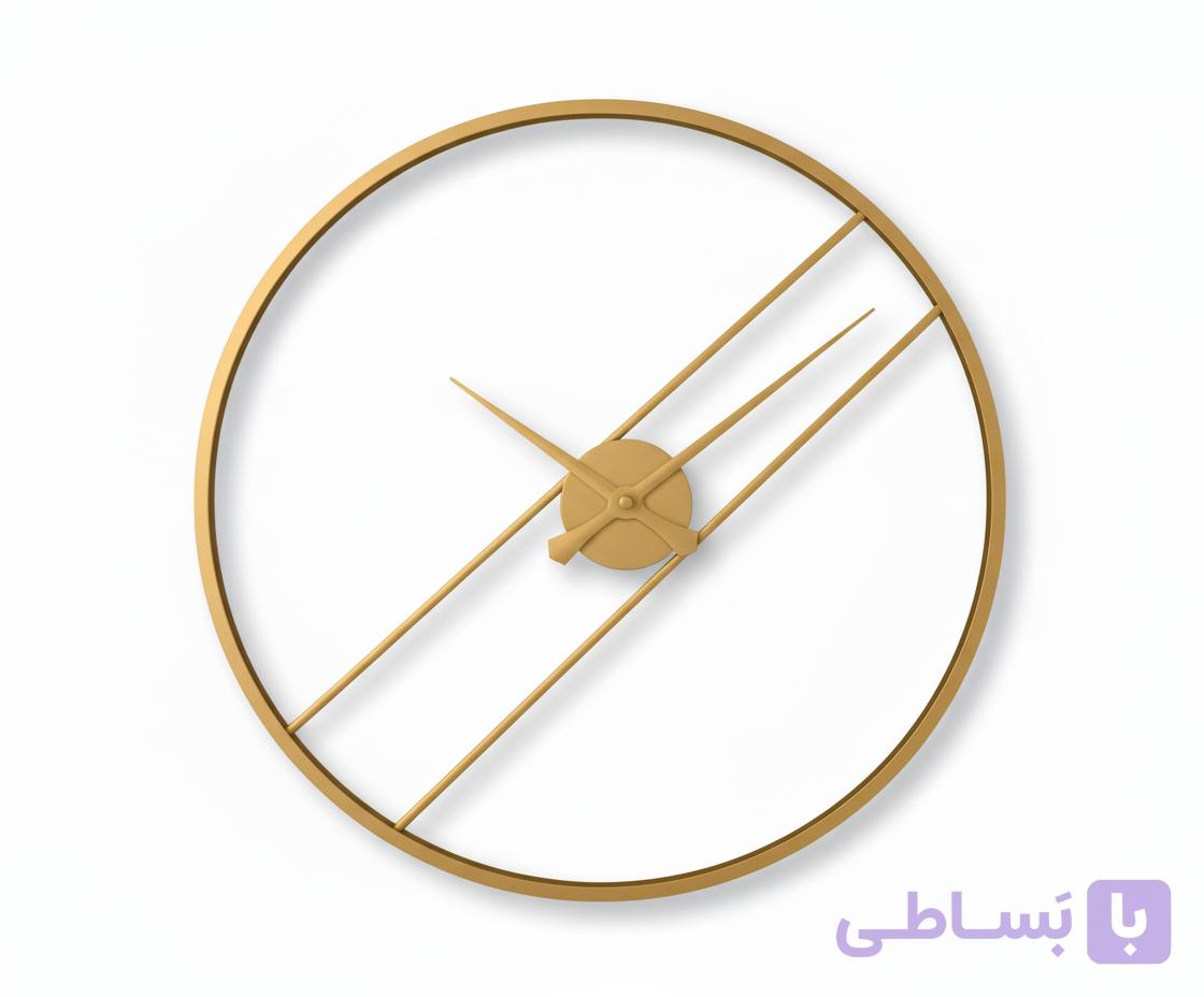 ساعت دیواری فلزی وتوری کد H/116 رنگ مشکی/ طلایی