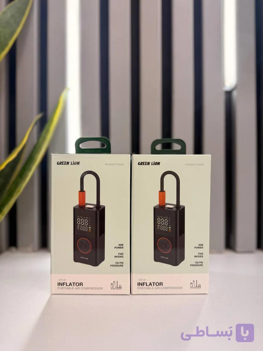 کمپرسور باد قابل حمل گرین لاین مدل GTI-01 با باتری ۳۶۰۰mAh — تصویر 1