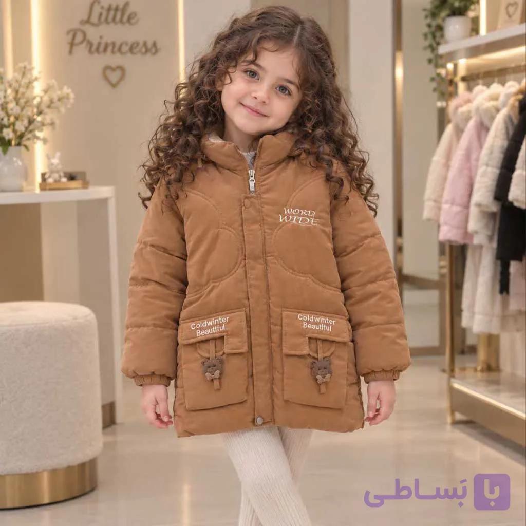 کاپشن خرسی بچگانه رنگ قهوه‌ای — تصویر 1