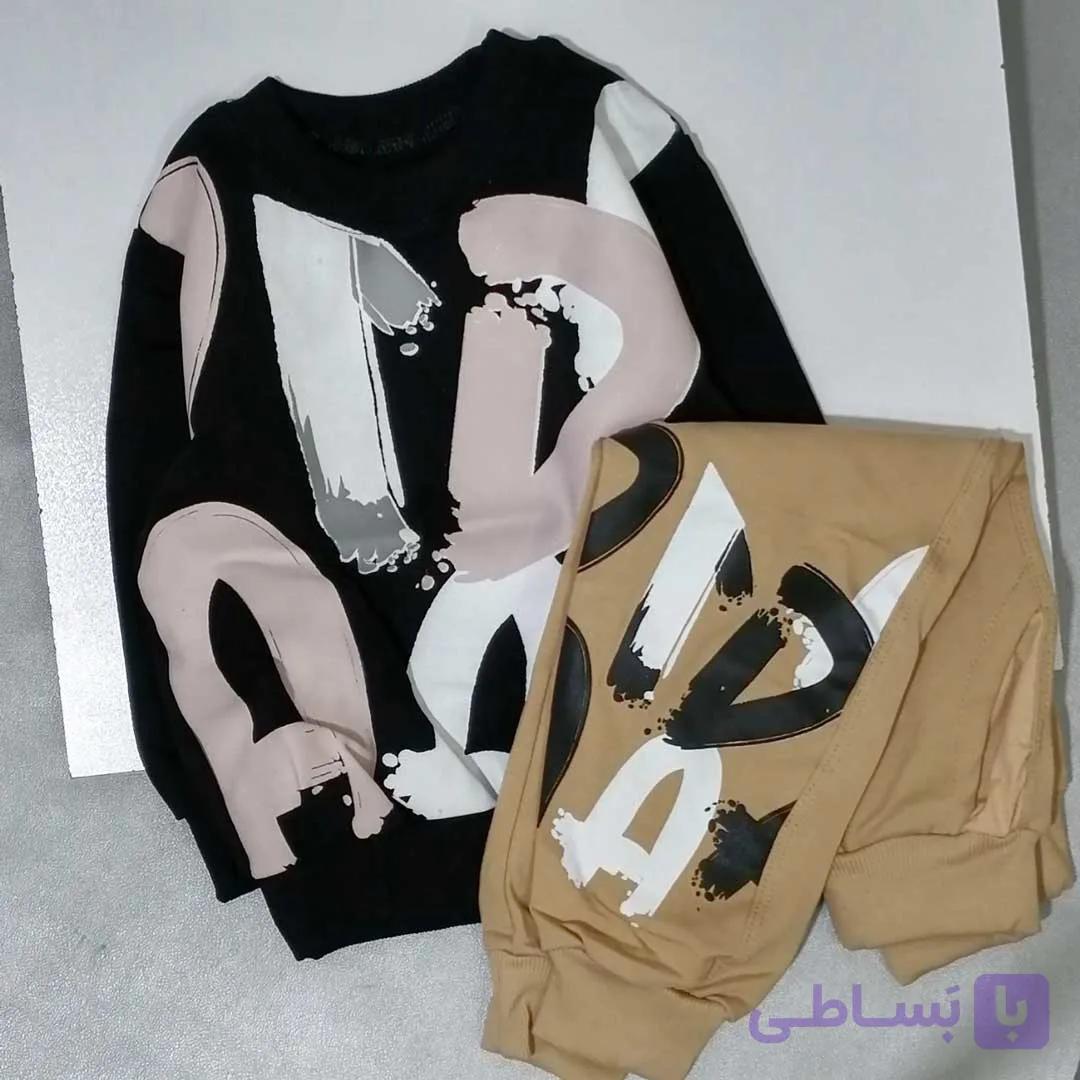 بلوز شلوار دورس پسرانه طرح حروف مناسب 2 تا 3 سال — تصویر 1