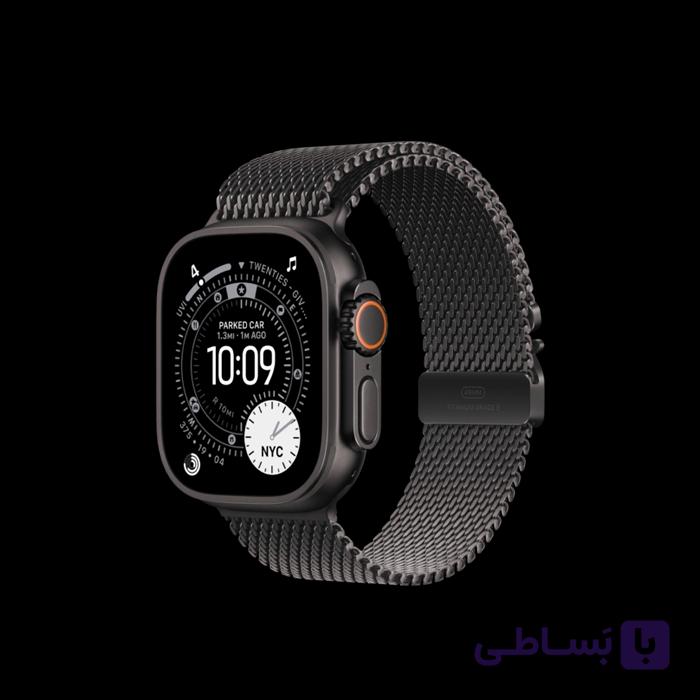 اپل واچ اولترا نسل 3 تیتانیومی مشکی با بند مشکی اوشن — تصویر 1