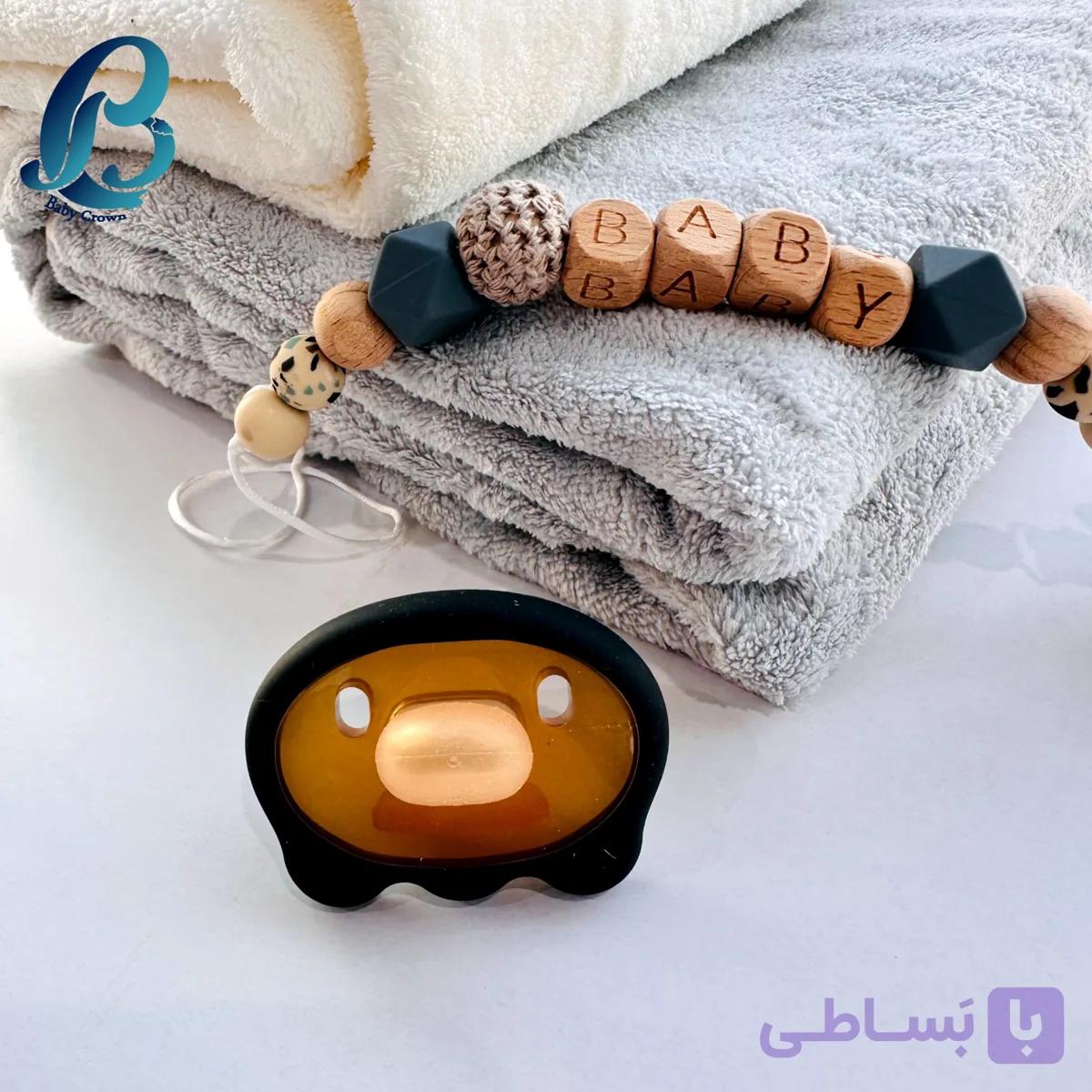 پستانک ارتودنسی تمام سیلیکونی بی بی کرون تک(مشکی/سفید) — تصویر 1