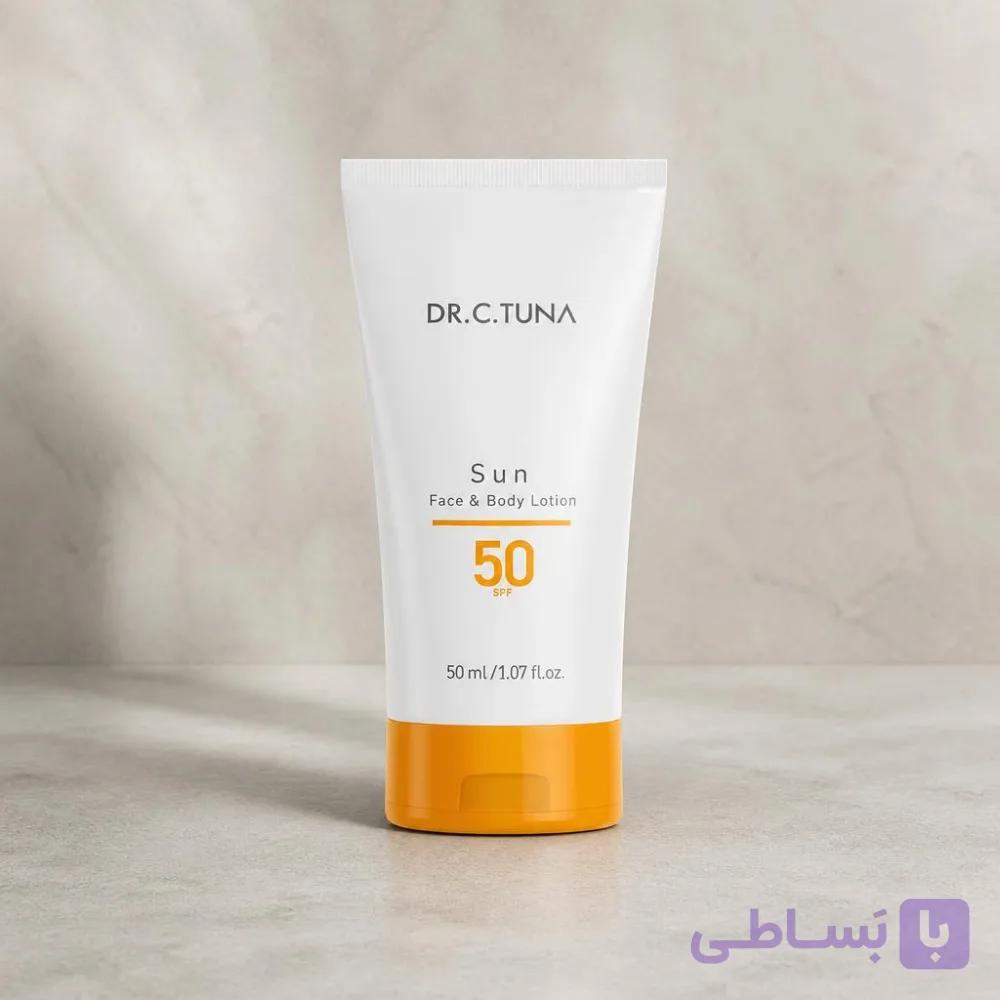 ضد آفتاب کرمی دکتر سی تونا SPF50 مناسب انواع پوست حتی حساس و چرب 50گرم محصول ترکیه